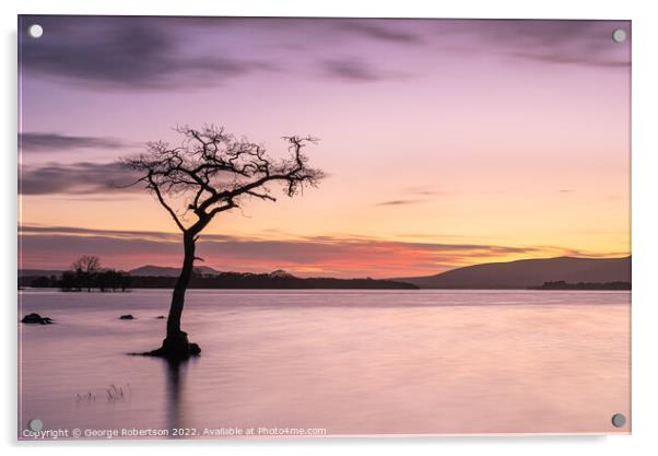 Sunset at Milarrochy Bay, Loch Lomond, Scotland Acrylic by George Robertson