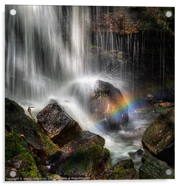 Waterfall Rainbow  Acrylic by George Robertson
