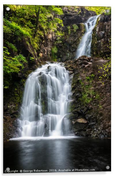 Rha Waterfall, Uig, Skye Acrylic by George Robertson