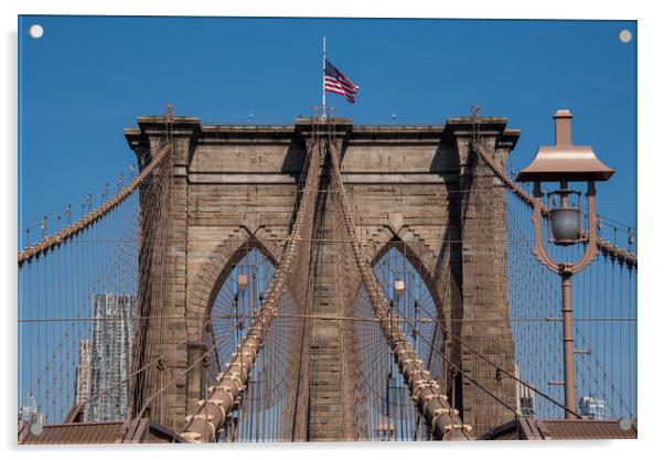 Brooklyn Bridge Acrylic by George Robertson