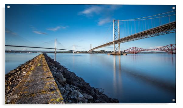 The Bridges over the Forth Acrylic by George Robertson