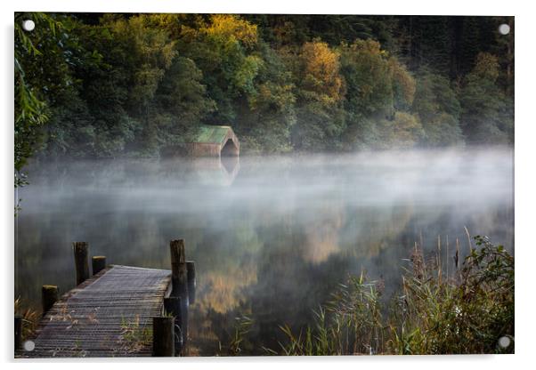 Early morning mist by the Old Boathouse  Acrylic by George Robertson