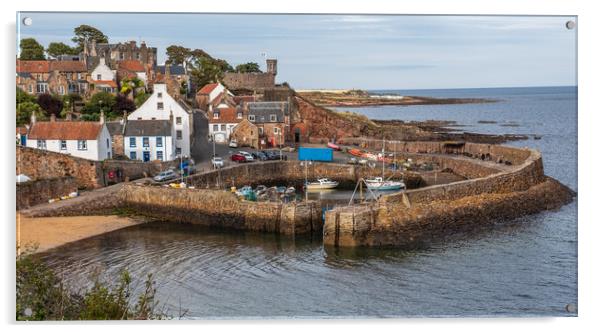 Crail Harbour Acrylic by George Robertson
