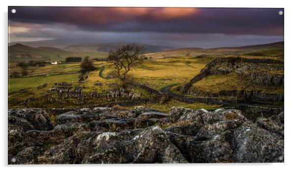 Winskill stones in Yorkshire Dales National Park Acrylic by George Robertson