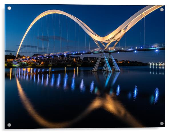 The Infinity Bridge, Stockton on Tees. England.  Acrylic by George Robertson