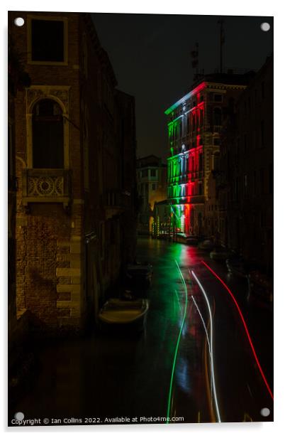 Colourful Reflection II, Venice Acrylic by Ian Collins