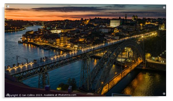 Dom Luis I Bridge Sunset, Porto Acrylic by Ian Collins