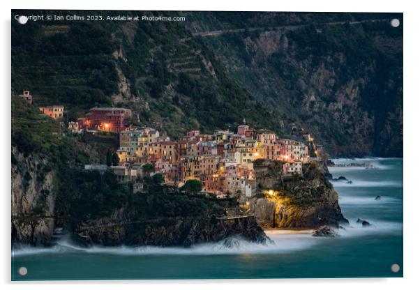 Manarola, just after Sunset 1 Acrylic by Ian Collins