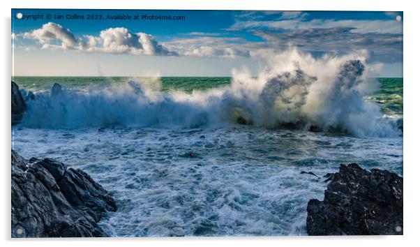 Crashing Waves in Manarola Acrylic by Ian Collins