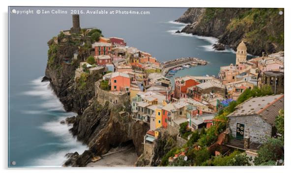 A Long Look at Vernazza, Italy Acrylic by Ian Collins