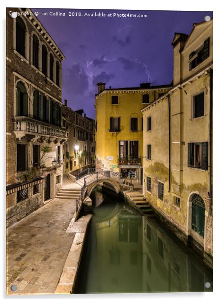 Lightning over Venice II Acrylic by Ian Collins