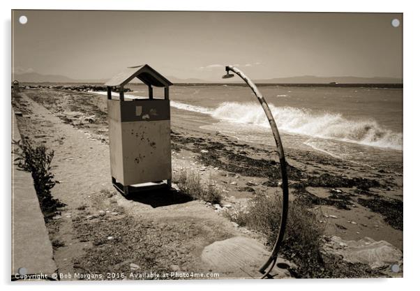 Glossa Beach On A Windy Day Acrylic by Bob Morgans