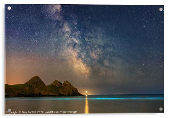 Three Cliffs Bay Bioluminescent Plankton Acrylic by Dan Santillo