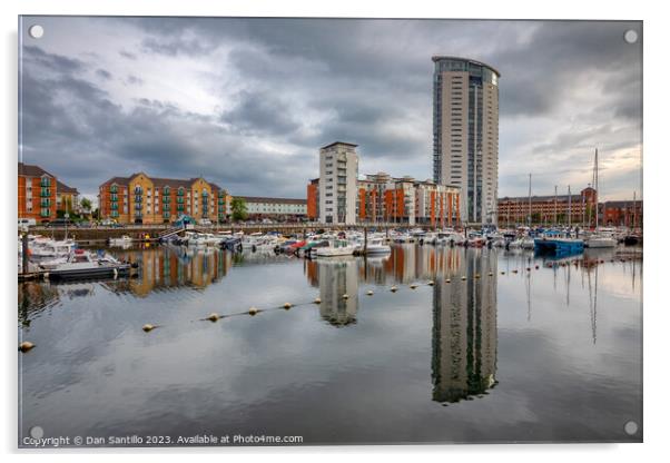 Swansea Marina, Swansea, Wales Acrylic by Dan Santillo