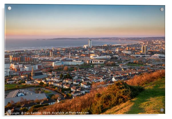 Swansea from Kilvey Hill Acrylic by Dan Santillo
