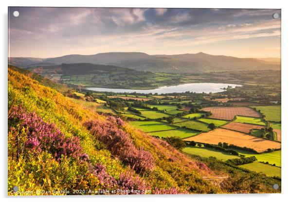 Llangorse Lake from Mynydd Llangorse Acrylic by Dan Santillo