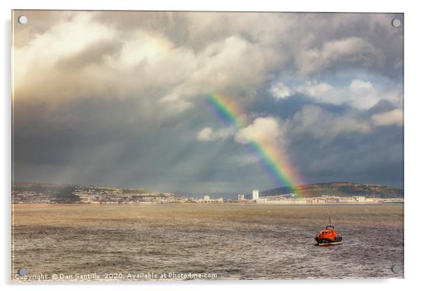 Swansea Lifeboat, Swansea Bay Acrylic by Dan Santillo