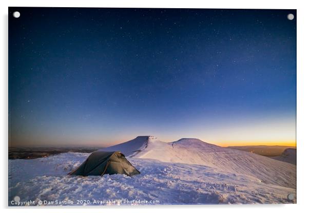 Corn Du and Pen y Fan Wild Camp Before Sunrise Acrylic by Dan Santillo