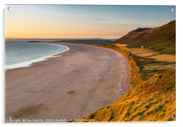 Rhossili Bay, Gower Acrylic by Dan Santillo