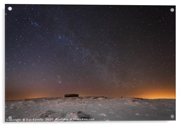 PANSTARRS Comet over Fan Brycheiniog, Carmarthen F Acrylic by Dan Santillo