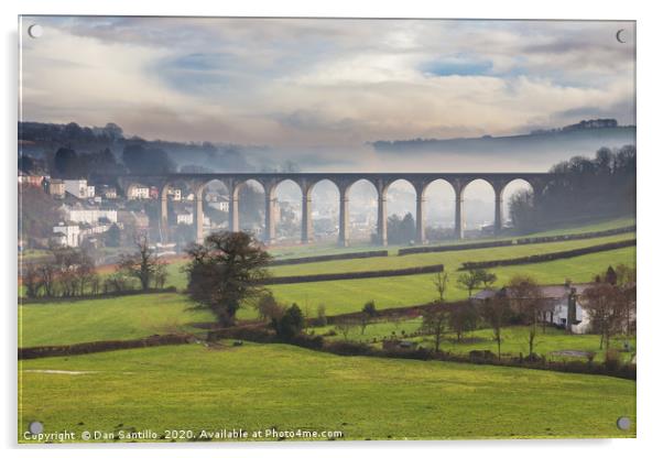 Calstock Viaduct, Cornwall Acrylic by Dan Santillo