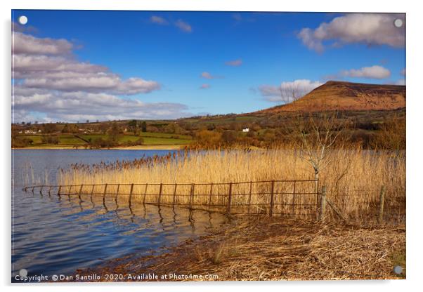 Llangorse Lake and Mynydd Troed, Brecon Beacons Na Acrylic by Dan Santillo