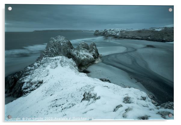 Three Cliffs Bay, Gower, Wales Acrylic by Dan Santillo