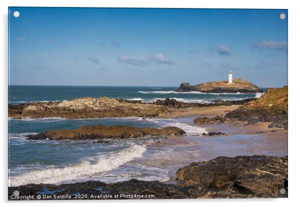 Godrevy Lighthouse, St Ives, Cornwall Acrylic by Dan Santillo