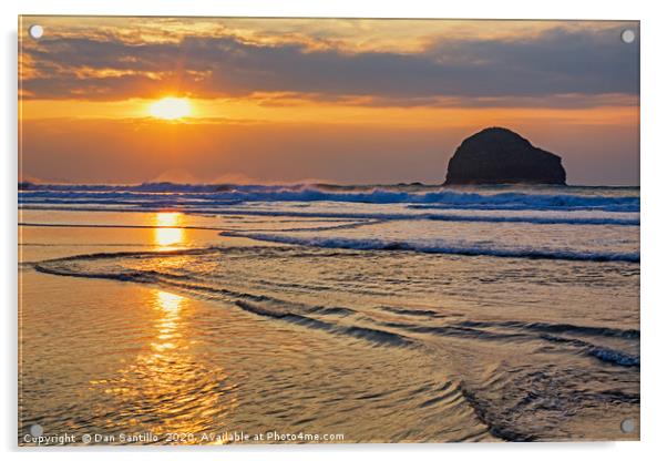 Gull Rock, Trebarwith Strand, Cornwall Acrylic by Dan Santillo