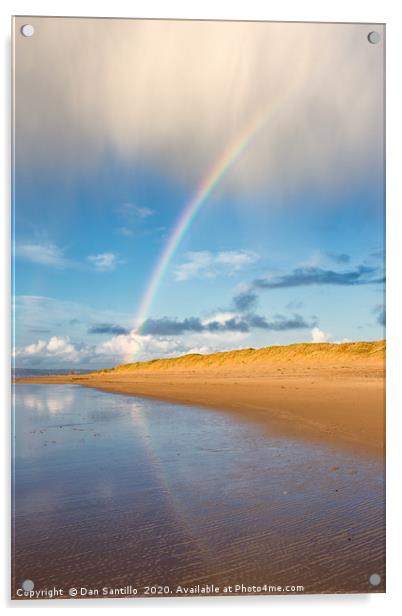 Broughton Bay Rainbow, Gower Acrylic by Dan Santillo