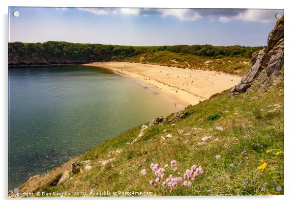 Barafundle Bay, Pembrokeshire Acrylic by Dan Santillo