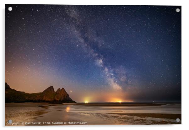 Three Cliffs Bay Acrylic by Dan Santillo