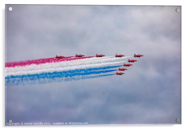 Red Arrows, Wales National Airshow Acrylic by Dan Santillo