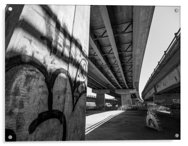 Under the Flyover Acrylic by Jon Rendle