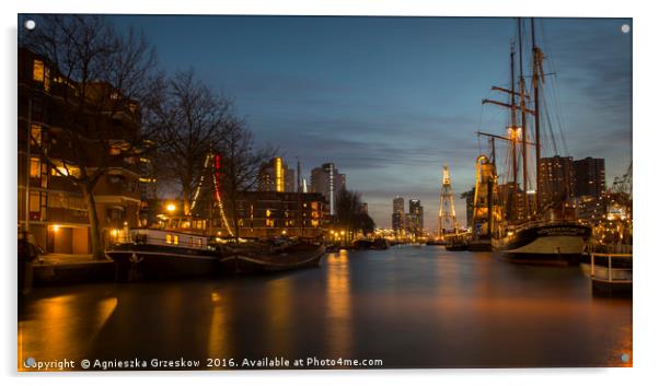 Port of Rotterdam Acrylic by Agnieszka Grzeskow