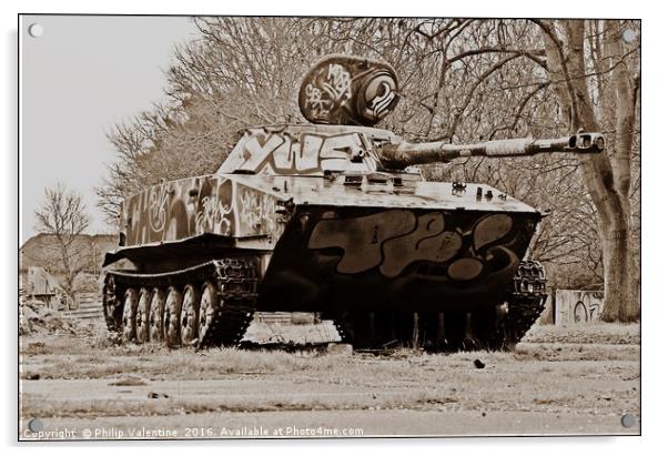 PT-76 Tank at RAF Upwood Acrylic by Philip Valentine