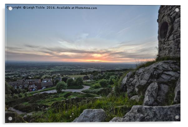 Cheshire Sunset Acrylic by Leigh Tickle