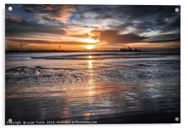 Liverpool Skyline Acrylic by Leigh Tickle