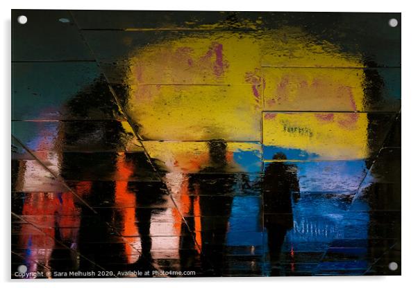 Shadows and neon Acrylic by Sara Melhuish