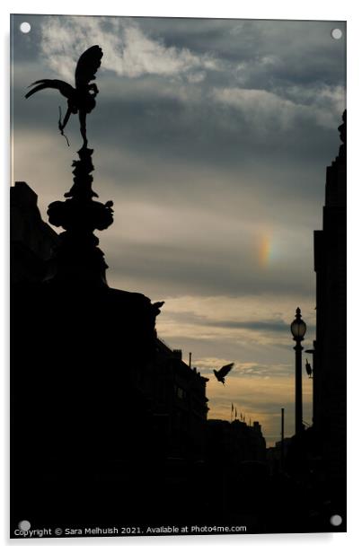 Rainbow cloud & Eros Acrylic by Sara Melhuish