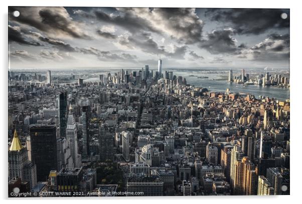 New York From Above Acrylic by SCOTT WARNE
