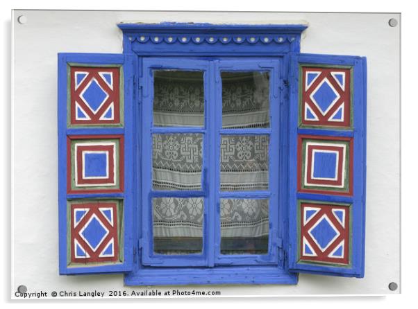 A Romanian Farmhouse Window with shutters Acrylic by Chris Langley