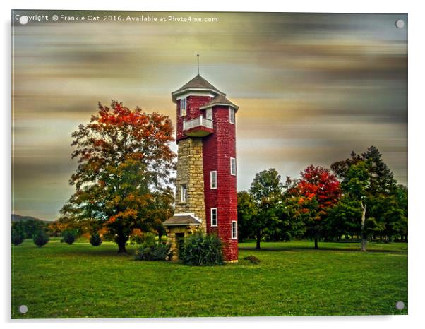 Autumn Water Tower Acrylic by Frankie Cat