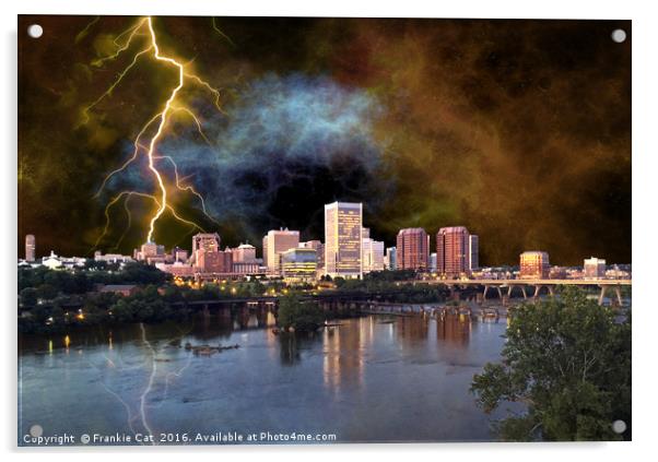 Stormy Richmond Skyline Acrylic by Frankie Cat