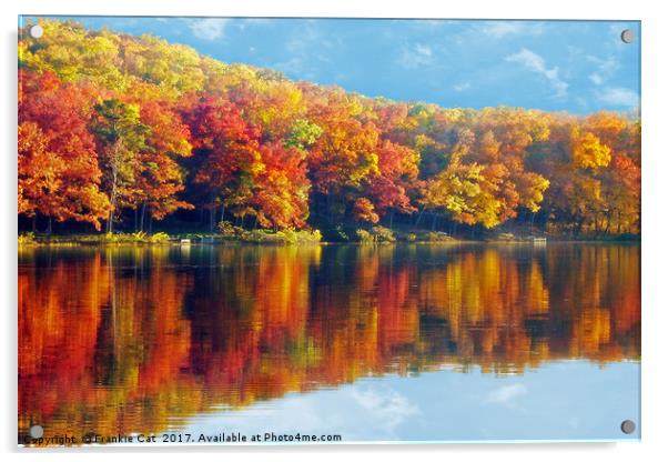 Autumn Colors at Lake Killarney  Acrylic by Frankie Cat