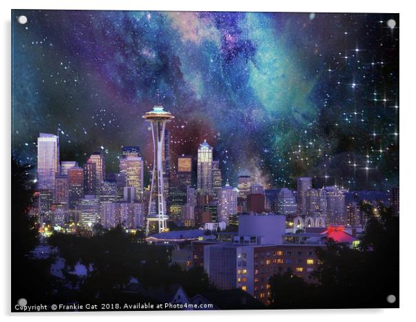 Spacey Seattle Acrylic by Frankie Cat
