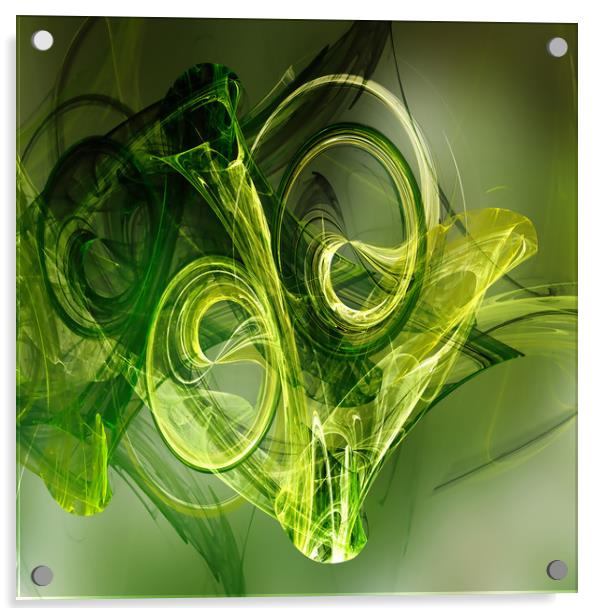toxic Green Frog Acrylic by Dagmar Giers