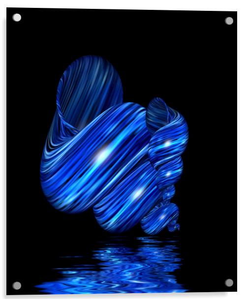 Blue Mussel Acrylic by Dagmar Giers