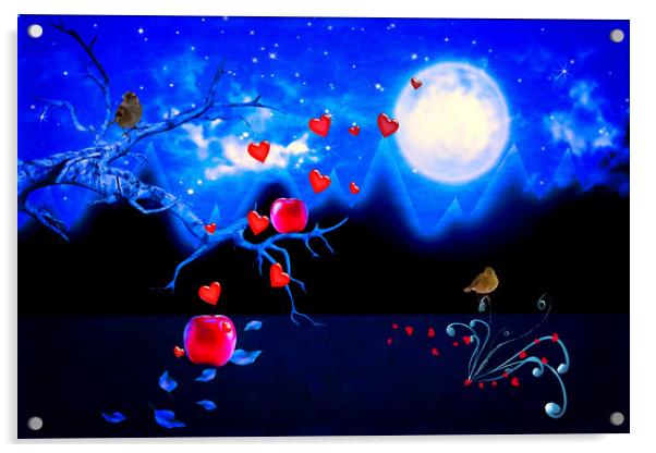 Autumn love - Moonlight Acrylic by Dagmar Giers