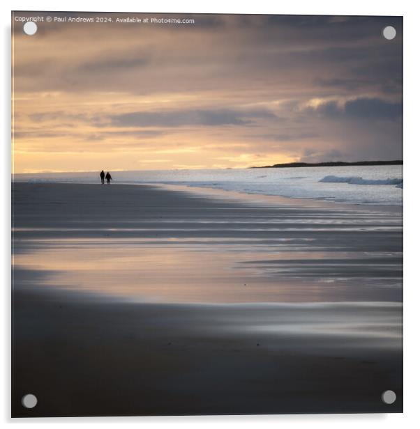 Luskentyre 'Sunset Stroll' Acrylic by Paul Andrews
